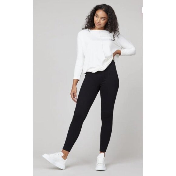 SPANX Women's Sz MP Or Medium Petite Black Jean-ish Ankle Leggings  20018Q - Picture 1 of 10